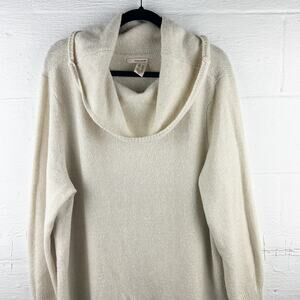 DKNY Oversized Cream‎ Cowl Neck Knit Sweater (XXL)